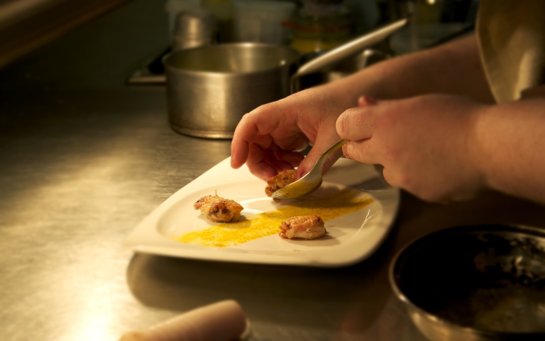 Plating a dish